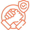 Handshake and shield icon