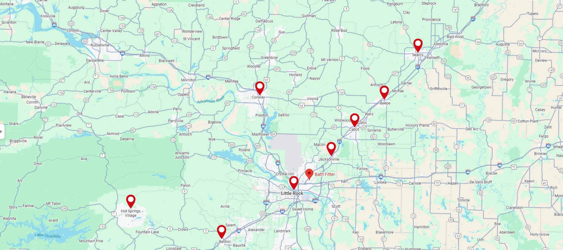 Southeastern US cities map